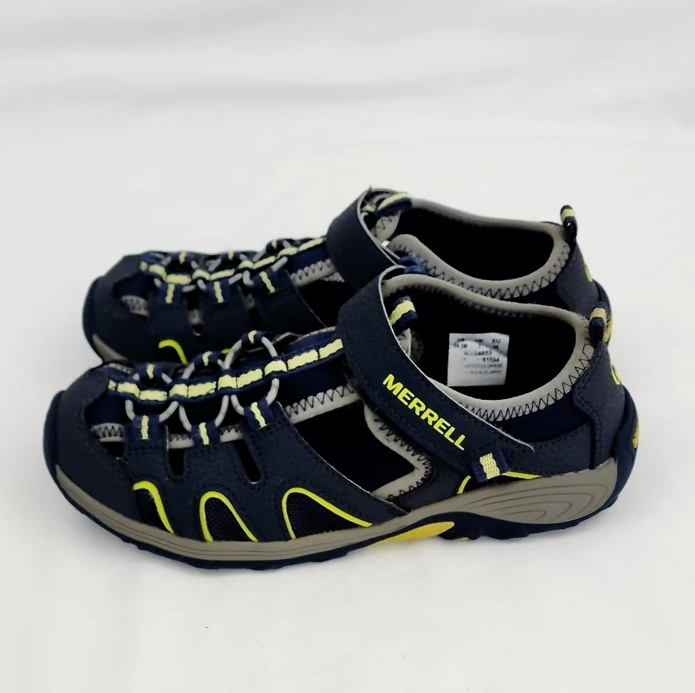 Merrell Hydro H20 Hiker Leather Blue and Lime Sandals